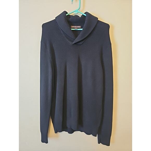 Michael kors‎ Men's Sweater Size Large Crop Collar Black - Picture 2 of 7